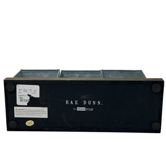 Rae Dunn Numbered Galvanized Tin Organizer with Wood Tray 1 2 3 College Office - Picture 4 of 12